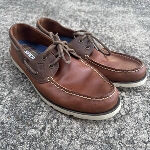 Sperry Top-Sider Leeward 2-Eye Boat Shoe Men's Sz 10.5 M Brown Leather Loafers